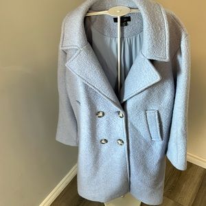 *Michel Studio size 2X boiled wool fully lined winter coat baby blue